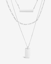 Thumbnail for your product : Express Sterling Forever Layered Bar Necklaces