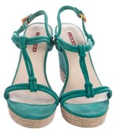 Thumbnail for your product : Prada Sport Suede Espadrille Wedge Sandals