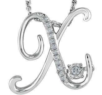 FINE JEWELRY Love in Motion Diamond-Accent Sterling Silver X Pendant Necklace