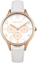 Thumbnail for your product : Karen Millen White Matte Dial Rose Gold Sub Dials White Saffiano Leather Strap Ladies Watch