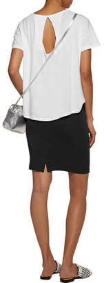 Splendid Paneled Faux Leather And Stretch-Jersey Mini Skirt