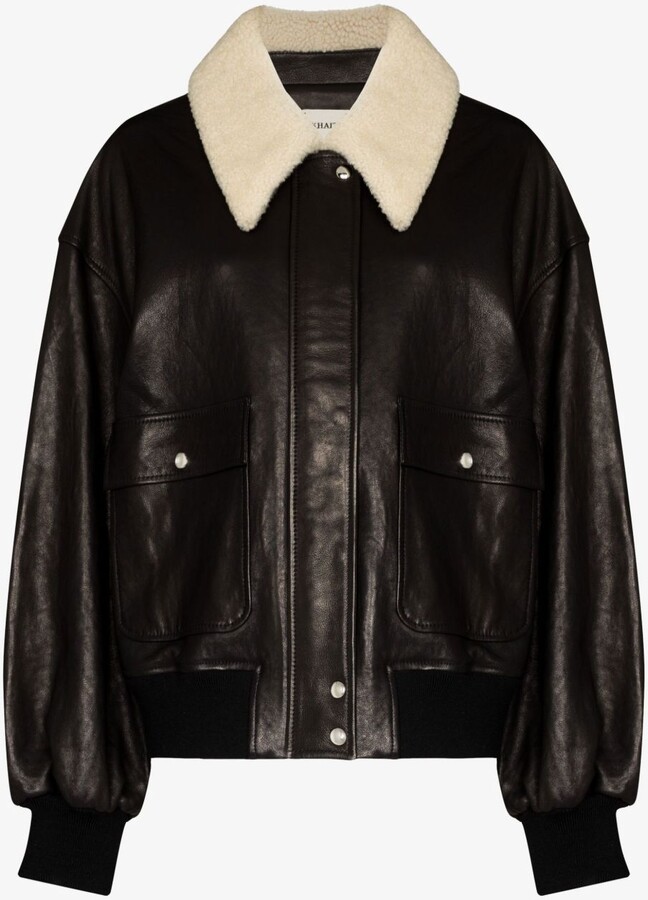 KHAITE Black The Shellar Leather Jacket