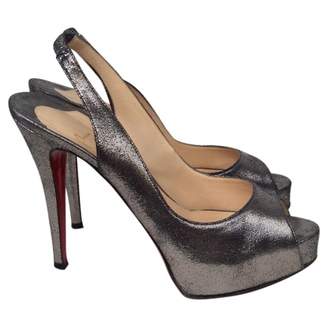 Christian Louboutin Silver Leather Heels