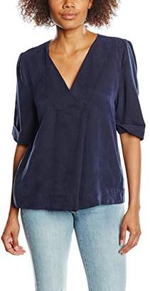 Tom Tailor Women's Loose Fit 3/4 Sleeve Blouse - Blue - 8