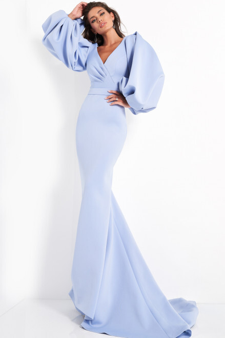 light blue evening gown
