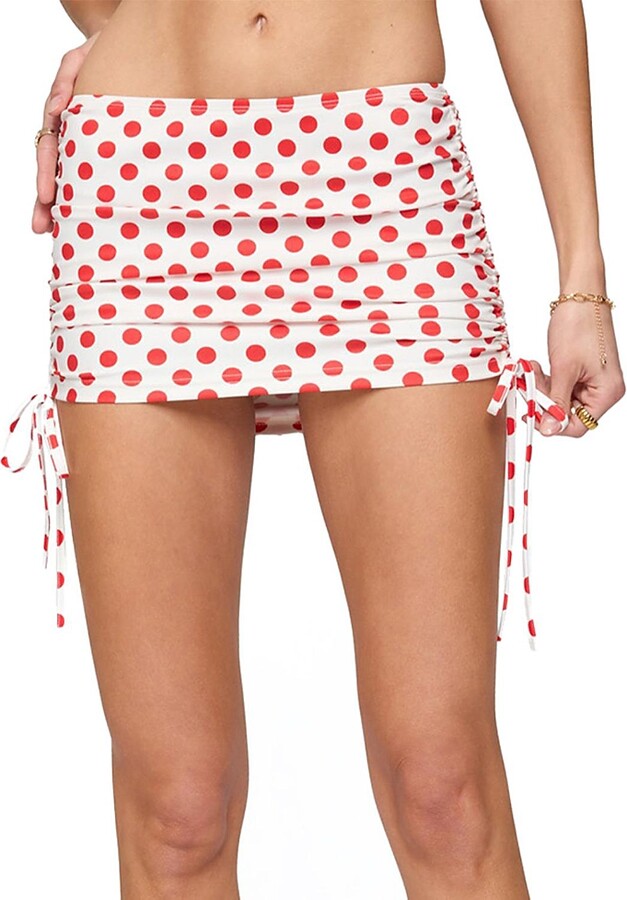 Edikted Zoe Polka Dot Drawstring Mini Skirt