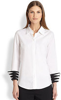 Thumbnail for your product : Josie Natori Contrasting-Cuff Blouse