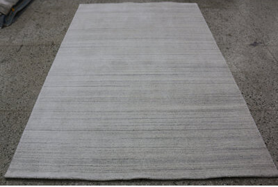 Hokku Designs Area Rug | Ivory Handloom Wool & Silk Runner Rug
