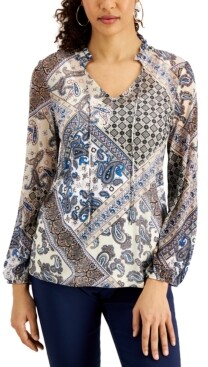 JM Collection Printed Top, Created for Macy's - ShopStyle