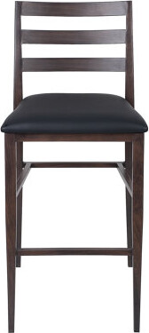 H&D Restaurant Supply, Inc. H&D Ladder Back Bar Stool With Walnut Grain Metal Finish