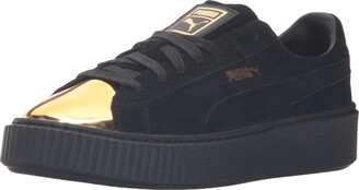 black puma platform trainers