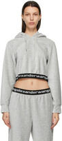 Thumbnail for your product : alexanderwang.t Grey Corduroy Cropped Hoodie