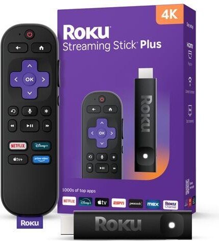 Roku Streaming Stick Plus 2025 - 4K & HDR Streaming Device for TV with Voice Remote - Free & Live TV (3830R)