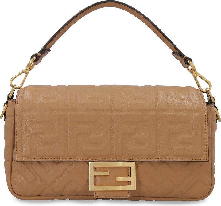 Fendi Allover Embossed Logo Print Shoulder Bag ShopStyle