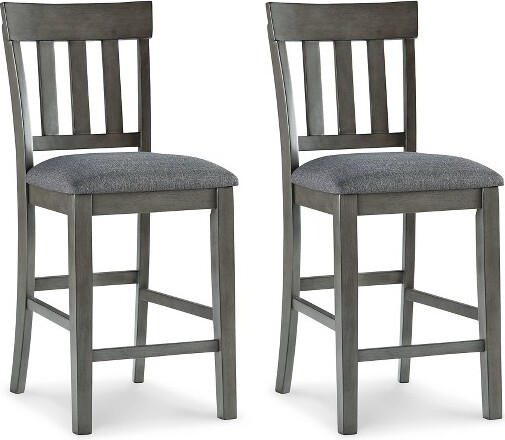 Signature Design by Ashley SignatureDesignbyAshleyHallandenCounterHeightUpholsteredBarstool,Setof2,Two-ToneGray