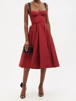 Thumbnail for your product : Brock Collection Tessa Sweetheart-neck Twill Midi Dress - Red