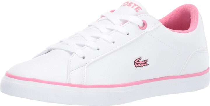lacoste pink and white shoes