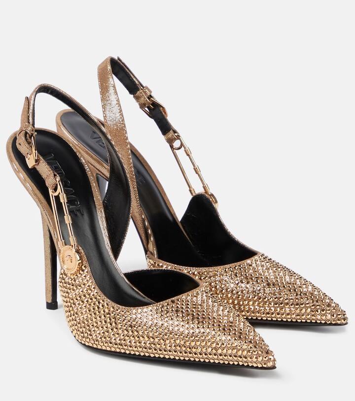 Embellished Gold Heels | ShopStyle