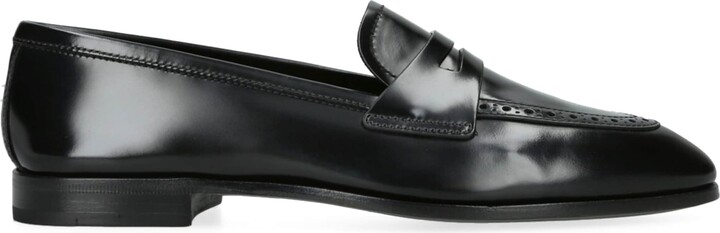 Church's Polished Fumé Leather Onyx Loafers