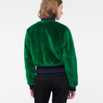 Paul Smith Women's Green Faux-Fur Bomber Jacket