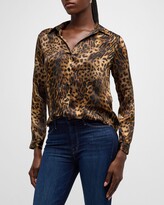 Thumbnail for your product : L'Agence Tyler Leopard-Print Silk Blouse