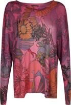 Floral Print Side Slit Sweater 