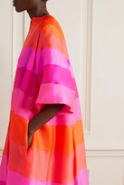 Thumbnail for your product : Christopher John Rogers Striped Silk-organza Coat - Bright pink