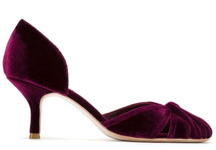 plum velvet shoes