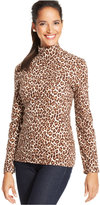 Thumbnail for your product : Charter Club Animal-Print Mock-Neck Top