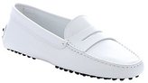 Thumbnail for your product : Tod's white leather moc toe penny loafers
