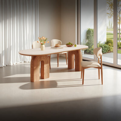 Orren Ellis Rectangular White Rock Plate Fuqua
