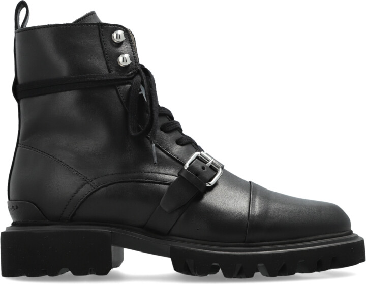 AllSaints Franka leather hiking boots in black ShopStyle