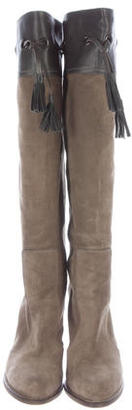 Barbara Bui Leather-Trimmed Knee-High Boots