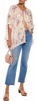 Thumbnail for your product : Love Sam Frayed Floral-print Georgette Top