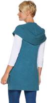 Thumbnail for your product : Isaac Mizrahi Live! 2-Ply Cashmere Open Front Hooded Vest
