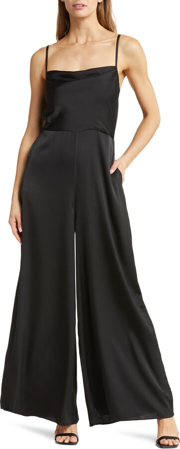 MelloDay Wide Leg Satin Jumpsuit ShopStyle