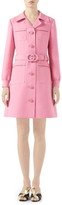 Thumbnail for your product : Gucci Belted Cady Crepe Dress Coat