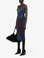 Thumbnail for your product : Thierry Mugler Wave-print crepe midi dress