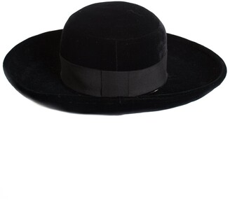 Chanel Runway Black Velvet Wide Brim Hat, Size 57, Nwt (Authentic  Pre-Owned) - ShopStyle