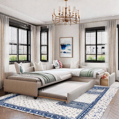Multifunctional Upholstered Daybed With Trundle And One Drawer