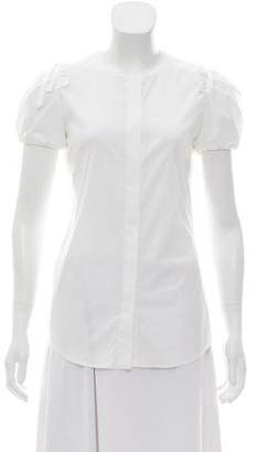 RED Valentino Short Sleeve Button-Up Top