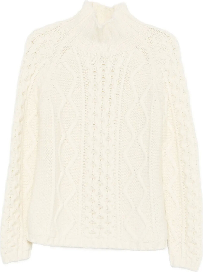 Cable-Knit Roll-Neck Sweater
