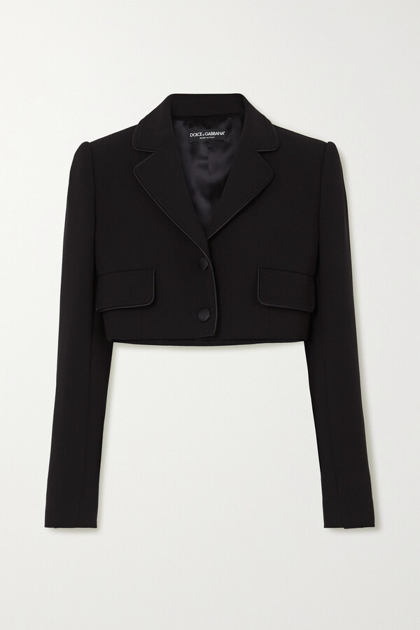 ジャケット DOLCE&GABBANA CROPPED DOUBLE-BREASTED BLACK JACKET Dolce & Gabbana Cropped Double-Breasted Jacket | Sendegaro GR