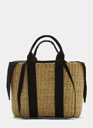 Muun Caba P Basket Bag in Beige and Black