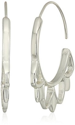 Kenneth Cole New York Sculptural Silver Hoop Earrings