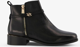 Dune Pap branded-strap zipped leather ankle boots