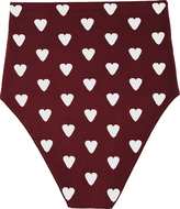 Thumbnail for your product : Burberry Burgundy High-Waisted Jacquard Heart Print Briefs