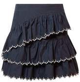 Thumbnail for your product : Ulla Johnson Ella Tiered Cotton-poplin Mini Skirt