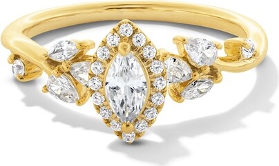 Zales 3/4 CT. T.w. Marquise-Cut Diamond Frame Leaf Shank Engagement Ring in 14K Gold