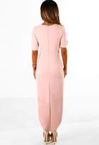 Thumbnail for your product : Pink Boutique Rumour Mill Rose Pink Asymmetric Wrap Front Maxi Dress